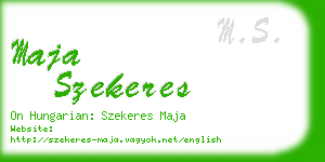 maja szekeres business card